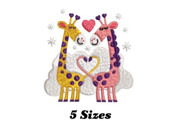 Giraffe Couple: A Whimsical Valentine’s Embroidery Pick