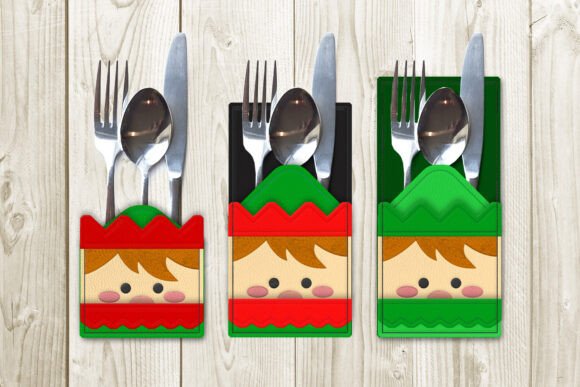 Review: Christmas Elf Face Silverware Sleeve ITH